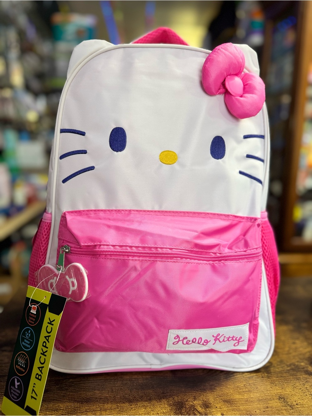 Hello Kitty Pink & White School Backpack with Bow Accent